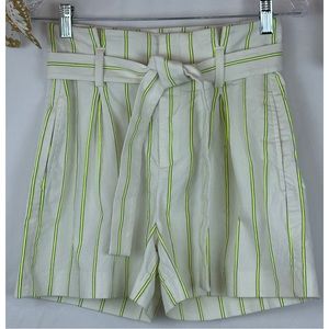 Banana Republic Lime Pin Striped Belted Shorts- Sz 2